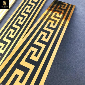 Black gold ceramic border tile modern Style