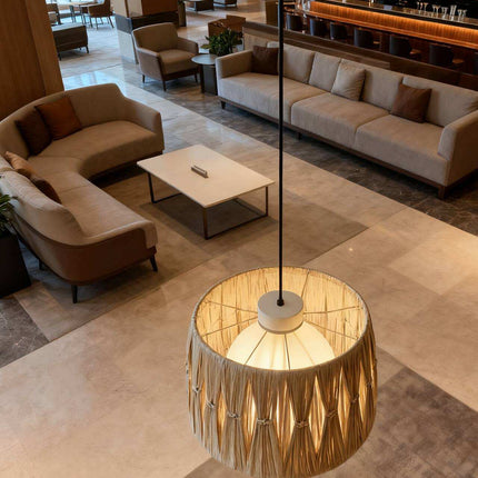 Rattan Wicker Led Lights for Home Kitchen Restaurant Dining Table Decorative Lighting Modern Style Pendant Lampshade