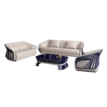 Genuine Leather Convertible Sofa Set with Sponge Filling Luxury Modern High-End Living Room Furniture