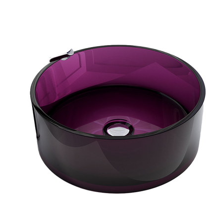 Modern Design Transparent Purple 100% Resin Eco-Friendly Matt/Glossy Finish Hand Wash Basin Counter Top Bathroom Sink 3-Year