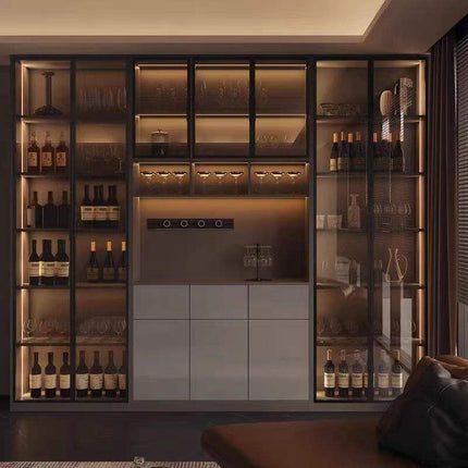 Light Luxury Wine Cabinet Living Room Cabinet Glass Door Display Cabinet Home and Commercial Storage