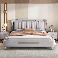 Загрузить изображение в средство просмотра галереи, King size bed frame Modern Solid Wooden Bedroom Set with Storage Cabinet Soft Beds for Bedroom Furniture Factory Direct
