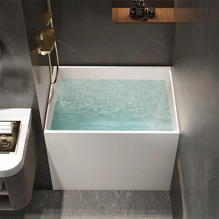 Hot Selling White Acrylic Freestanding Bath Tub Modern Square Solid Surface Design Portable for Soaking Economically Priced