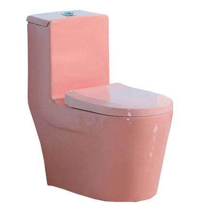 Western Bathroom One-Piece Kids Toilet Commode Yellow Color Elongated Bowl Dual-Flush Floor Mounted Ceramic S-Trap Home Use