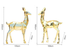Lade das Bild in den Galerie-Viewer, Gold Lighted Fiberglass Sculpture Geometric Christmas Deer
