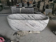 Lade das Bild in den Galerie-Viewer, Freestanding White Marble Bathtub Bathroom Natural Stone Bath Tub
