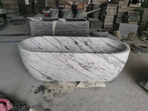 Freestanding White Marble Bathtub Bathroom Natural Stone Bath Tub