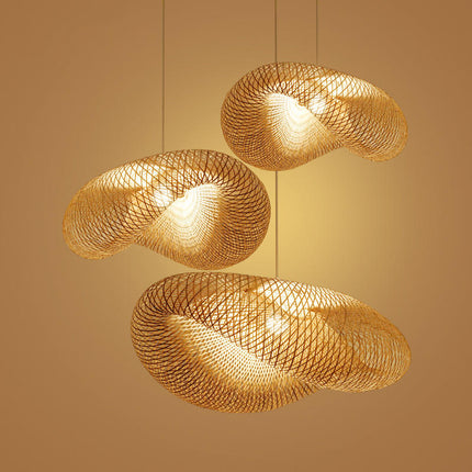 Pop Bamboo Rattan Pendant Lamp Hanging Decorative Lighting Fixture