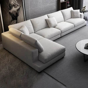 Modern Sectional Sofas with Reversible Chaise L-Shape Feather