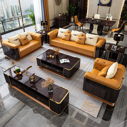 Modern Italian Designer Leather Fabric Modular Sectional Sofa Set Luxury Living Room Villa Home Apartment Hotel