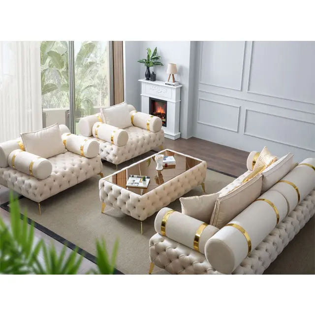Contemporary Luxury Design Living Room Furniture Large Leather Corner Sectional 3 2 1 Seater Sofa Set