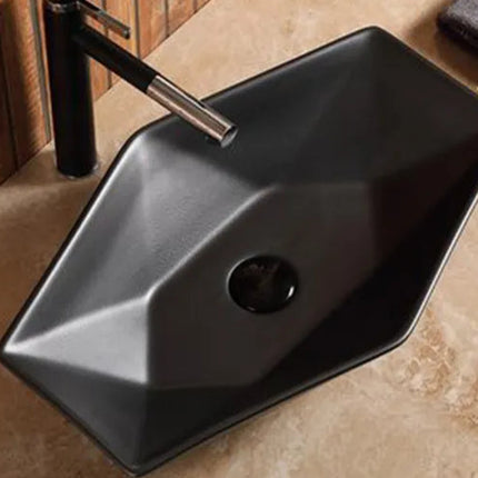 Rectangular Black Matte Undermount Lavatory Wash Basin Porcelain