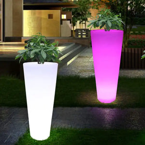 Luminous Colorful Garden Plant Pots Plastic Planter Flower Pot