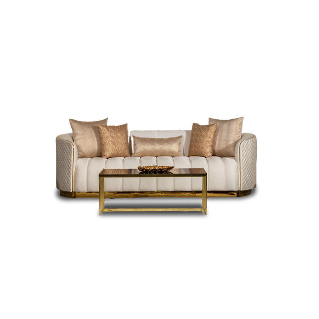 Luxury European Style Three-Seater Velvet Sofa Set Design for Living Room Home Furniture Hit