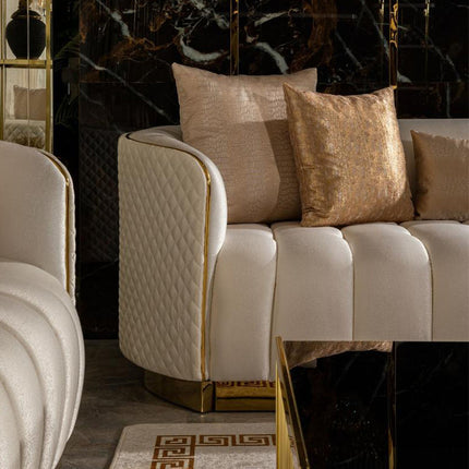 Luxury European Style Three-Seater Velvet Sofa Set Design for Living Room Home Furniture Hit