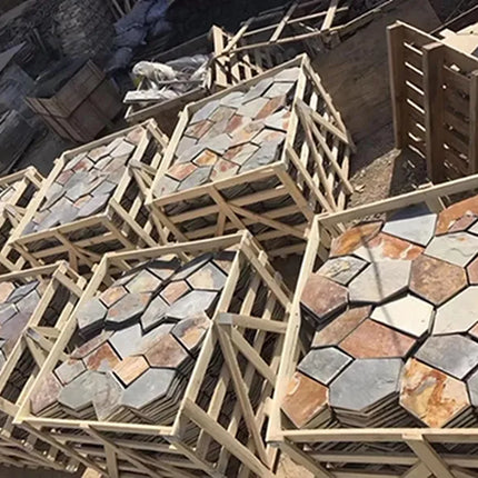 30x30 Outdoor road octagon hexagonal natural flagstone paving stones slate