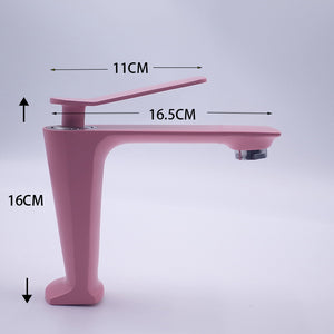 Pink Faucet Single Hole Modern Style