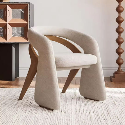 Soft Fabric Padded Seat Paired with Robust Solid Wood Dining Chair a Perfect Choice for Living Room Offering Durable Structure