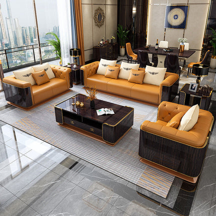 Modern Italian Designer Leather Fabric Modular Sectional Sofa Set Luxury Living Room Villa Home Apartment Hotel