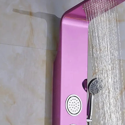 Stainless Steel Pink Shower Panel with Shower System