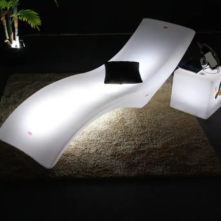 LED LIGHTING Modern Ledge Sun Lounger Swimming Pool Poolside