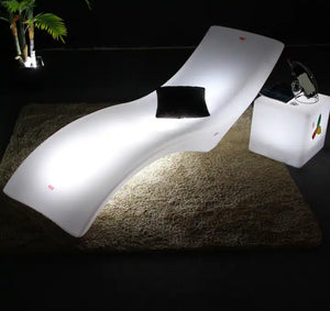 LED LIGHTING Modern Ledge Sun Lounger Swimming Pool Poolside