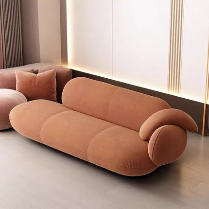 Italian Designer Creative Leisure Sofa Minimal Double Three Small Family Living Room Velvet Fabric Chaise Lounge