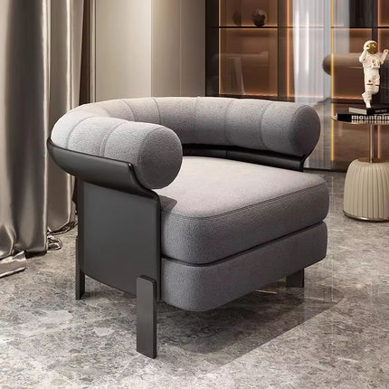 Nordic Simple and Elegant Fabric and Leather Double-layer Seat Bag Thick Backrest Armrest Single Living Room Bedroom Hotel Sofa