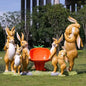 Outdoor Decoration Garden Statues Rabbit Family Model Resin Cartoon Animals