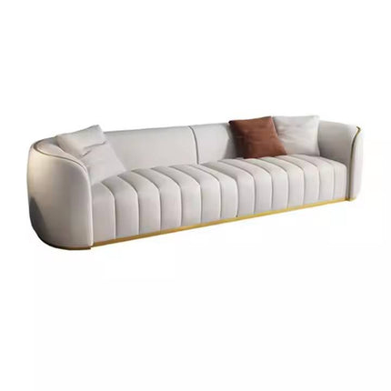 Modern Luxury Stainless Steel Chesterfield 3 Seat Sectional Sofa Set Pink White Curved Wedding Sofa for Living Room Made Fabric