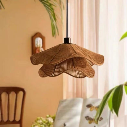 Wabi-Sabi Style Hemp Rope Pendant Lamp, Zen Tea Room, Homestay, Retro Industrial Restaurant, Bedroom, Artistic Weavin