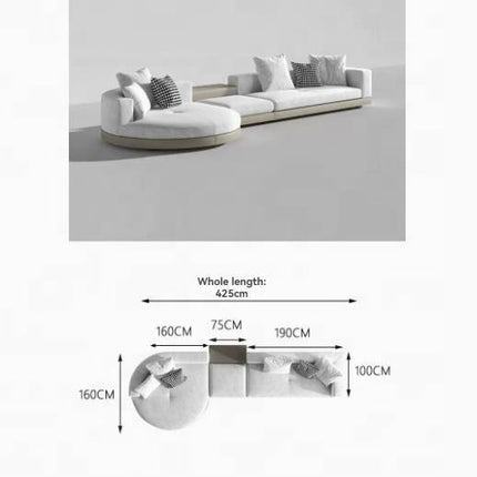 Custom Modular Sofa Bed Set with Sponge Filled Microfiber Leather for Large Families High-End Living Room Bedroom