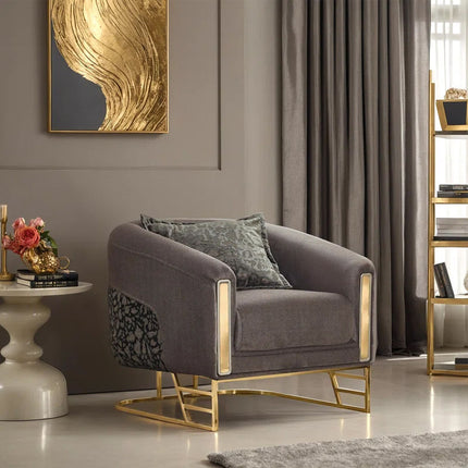 Furniture Velvet Upholstered Living Room Sofa Set Stainless Steel Sofa Leg Chesterfield Couch Set Furniture