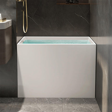 Hot Selling White Acrylic Freestanding Bath Tub Modern Square Solid Surface Design Portable for Soaking Economically Priced