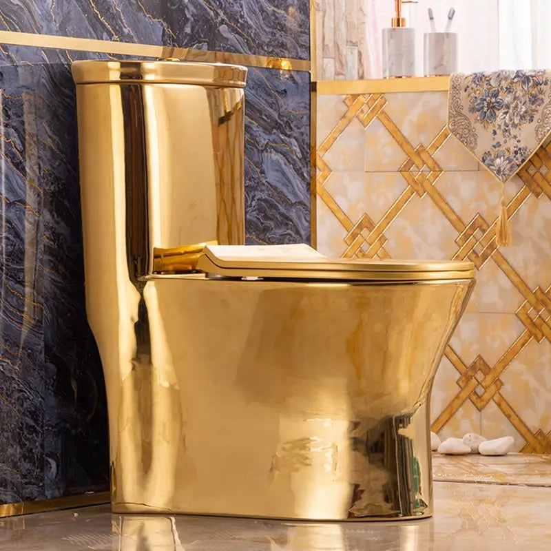 Luxury Bathroom Toilet Bowl Ceramic Porcelain Gold