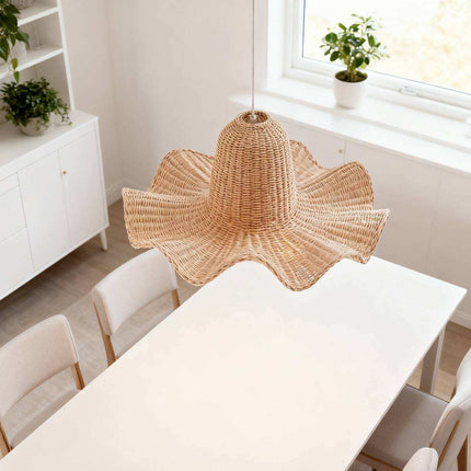 Rattan Flower Ceiling Lamp Modern Home Living Room Kitchen Island Lighting Design Hotel Decorative Lampshade