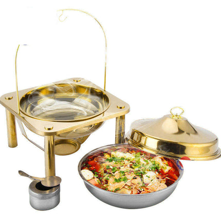 Buffet Chafing Dish Stainless Gold Electroplating Hotel & Catering Equipment 5liters - 35x35x55cm