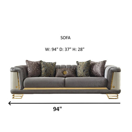 Furniture Velvet Upholstered Living Room Sofa Set Stainless Steel Sofa Leg Chesterfield Couch Set Furniture