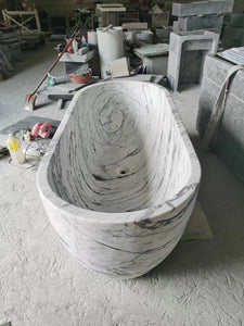 Freestanding White Marble Bathtub Bathroom Natural Stone Bath Tub