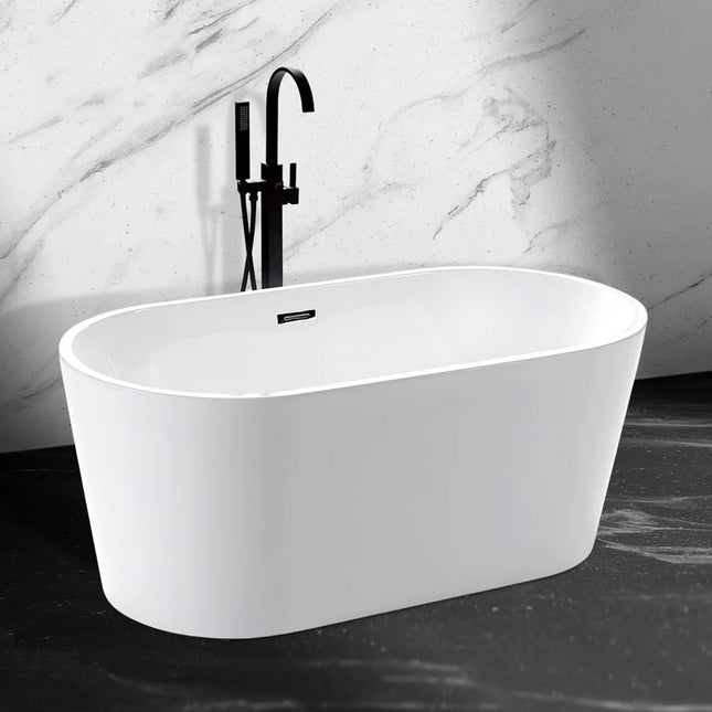Light Luxury Modern Freestanding Acrylic Bathtub 60 Inch 135cm Soaking Tub with Drainer for Hotel Use