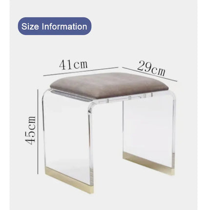 Luxuriöser, moderner Schminkhocker aus transparentem Acryl, 2er-Set 