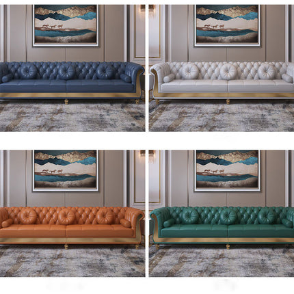 Luxury Nordic Style Living Room Furniture Sofas Sets With Button Tufted Nappa Leather 1-4 Seats Sofa for Home Hotel Apartment