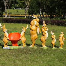 Charger l&#39;image dans la galerie, Outdoor Decoration Garden Statues Rabbit Family Model Resin Cartoon Animals

