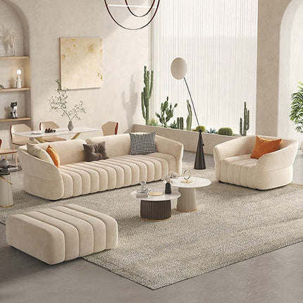 Modern Light Luxury Cream Style Fabric Sofa Living Room Small Apartment Straight Row Simple Sofa
