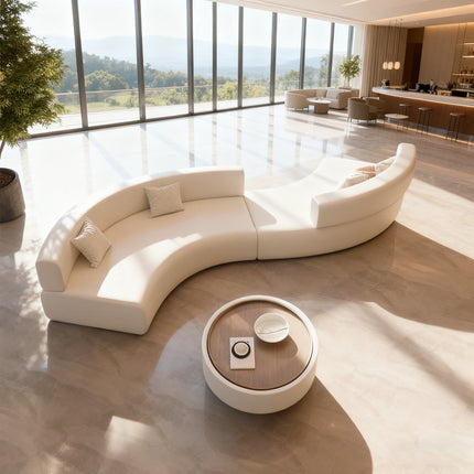 Hotel Beauty Salon Office Lobby Waiting Area Reception Sofa Curved Shaped Double-sided S-shaped Sofa Minimalist