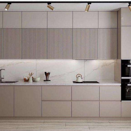 Customized Wood Veneer Redeed Modern Design Kitchen Cabinet With Island Elegant High Quality Graceful Furniture Accessories