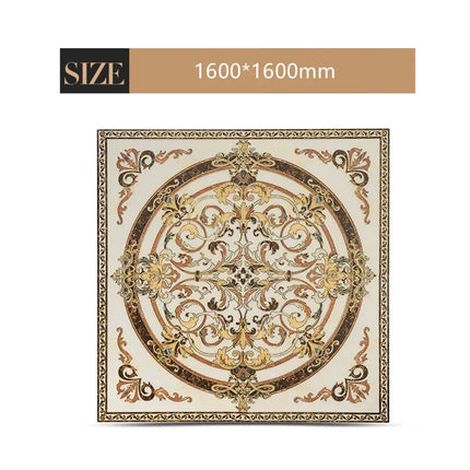 Luxury gold plated carpet tiles for villa hotel golden circle for hall entry and living room puzzle floor tiles polished crystal