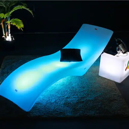 LED LIGHTING Modern Ledge Sun Lounger Swimming Pool Poolside