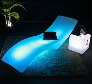 LED LIGHTING Modern Ledge Sun Lounger Swimming Pool Poolside