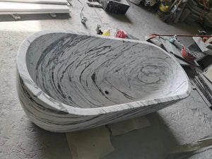 Freestanding White Marble Bathtub Bathroom Natural Stone Bath Tub